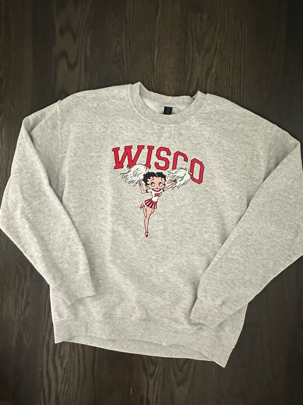 University of Wisconsin Betty Boop Cheer Sweatshirt NWOT Large